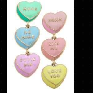 Valentine's Conversation Hearts Enamel Earrings